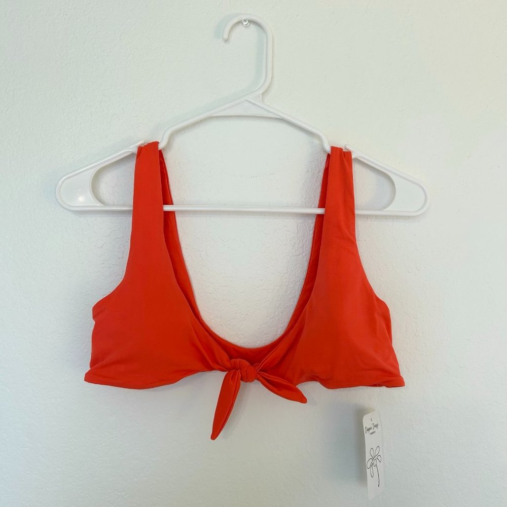 Dippin' Daisy's Bright Orange Muse Tie Knot Bikini Top (S)